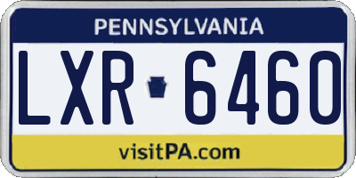 PA license plate LXR6460