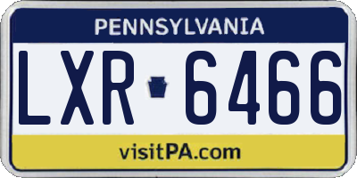 PA license plate LXR6466