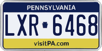 PA license plate LXR6468