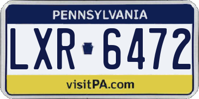 PA license plate LXR6472