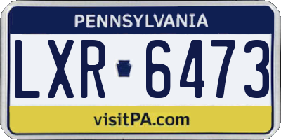 PA license plate LXR6473
