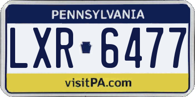 PA license plate LXR6477