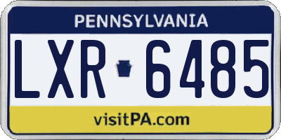 PA license plate LXR6485