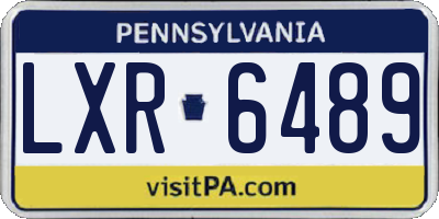 PA license plate LXR6489
