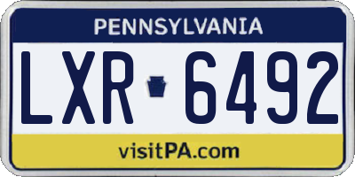 PA license plate LXR6492
