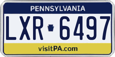 PA license plate LXR6497