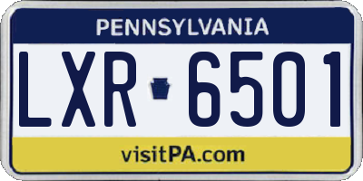 PA license plate LXR6501