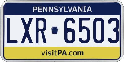 PA license plate LXR6503