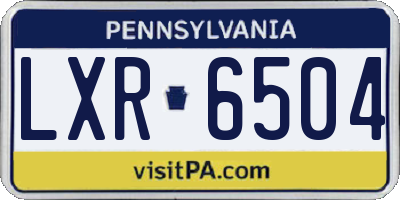 PA license plate LXR6504
