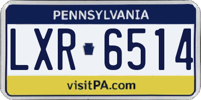 PA license plate LXR6514