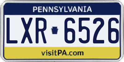 PA license plate LXR6526