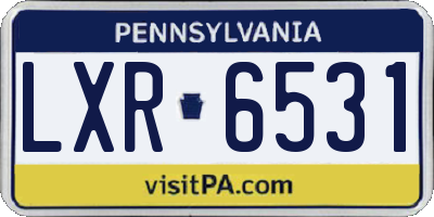 PA license plate LXR6531