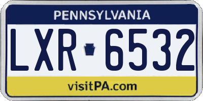 PA license plate LXR6532