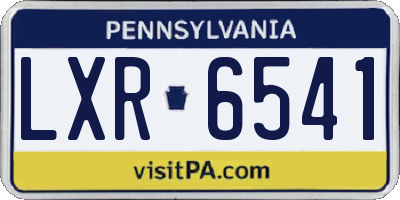 PA license plate LXR6541
