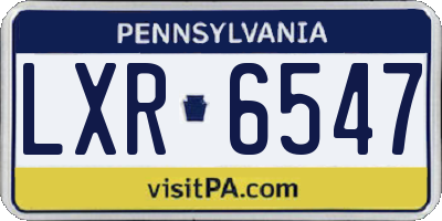 PA license plate LXR6547