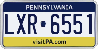 PA license plate LXR6551