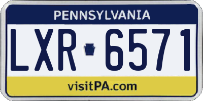 PA license plate LXR6571