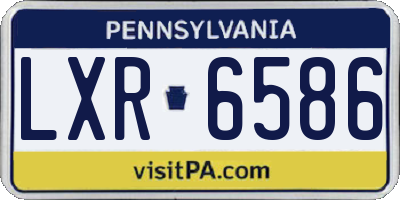 PA license plate LXR6586