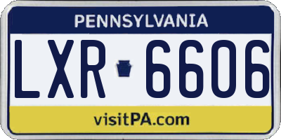 PA license plate LXR6606