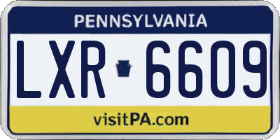 PA license plate LXR6609