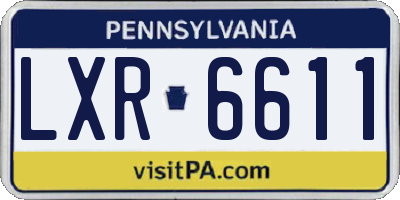 PA license plate LXR6611