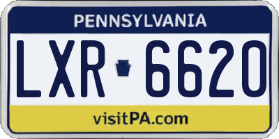 PA license plate LXR6620