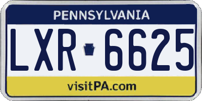 PA license plate LXR6625