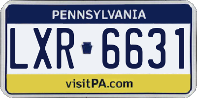 PA license plate LXR6631