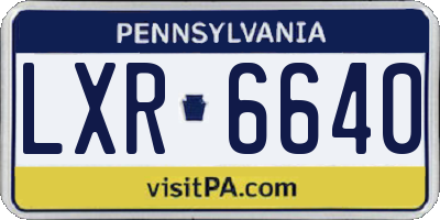 PA license plate LXR6640