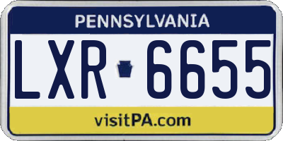 PA license plate LXR6655