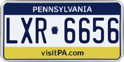 PA license plate LXR6656