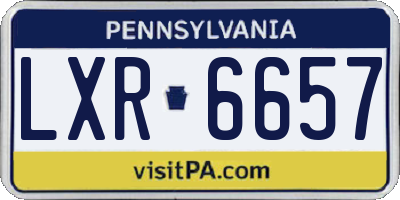 PA license plate LXR6657