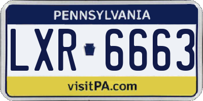 PA license plate LXR6663