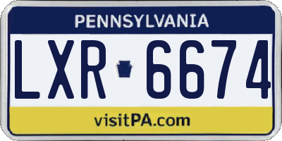 PA license plate LXR6674