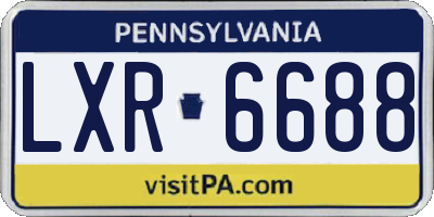 PA license plate LXR6688