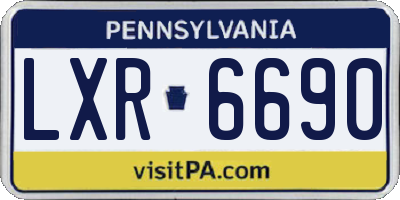 PA license plate LXR6690