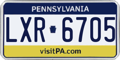 PA license plate LXR6705