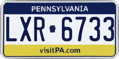 PA license plate LXR6733