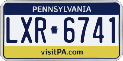 PA license plate LXR6741