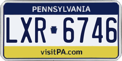 PA license plate LXR6746