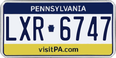 PA license plate LXR6747