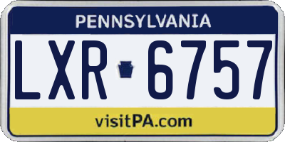 PA license plate LXR6757
