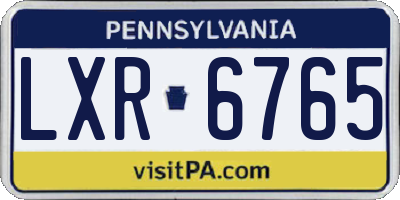 PA license plate LXR6765