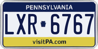PA license plate LXR6767