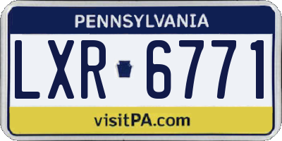PA license plate LXR6771
