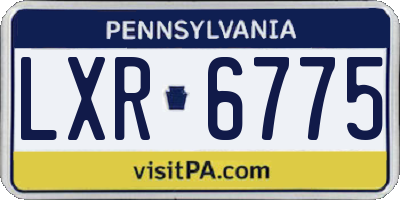 PA license plate LXR6775