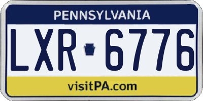 PA license plate LXR6776