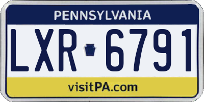 PA license plate LXR6791