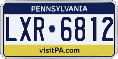 PA license plate LXR6812