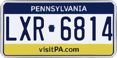 PA license plate LXR6814